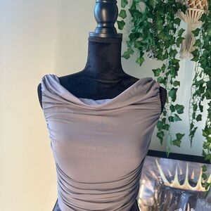 Elegant Gray Ruched Top